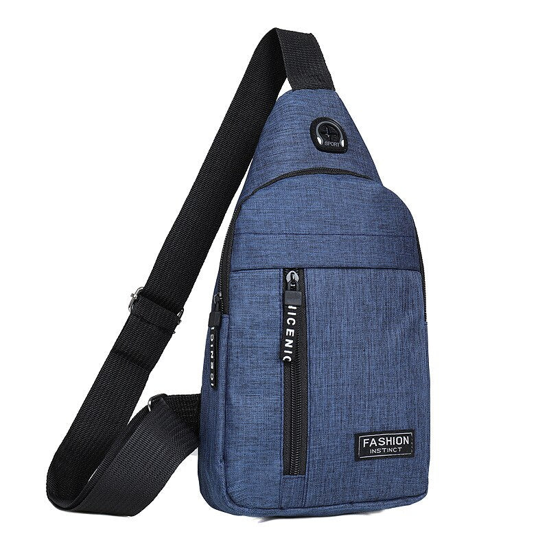 Wholesale Chest Bag 2022 New Casual Men'S Oxford Cloth Sports Messenger Bag Shoulder Usb Charging Hole Small Backpack