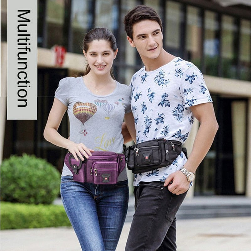 Multifunctional Waist Bag Belt Men Fanny Pack Casual Phone Pouch Women Black More Pockets Small Male Waist Pack Unisex