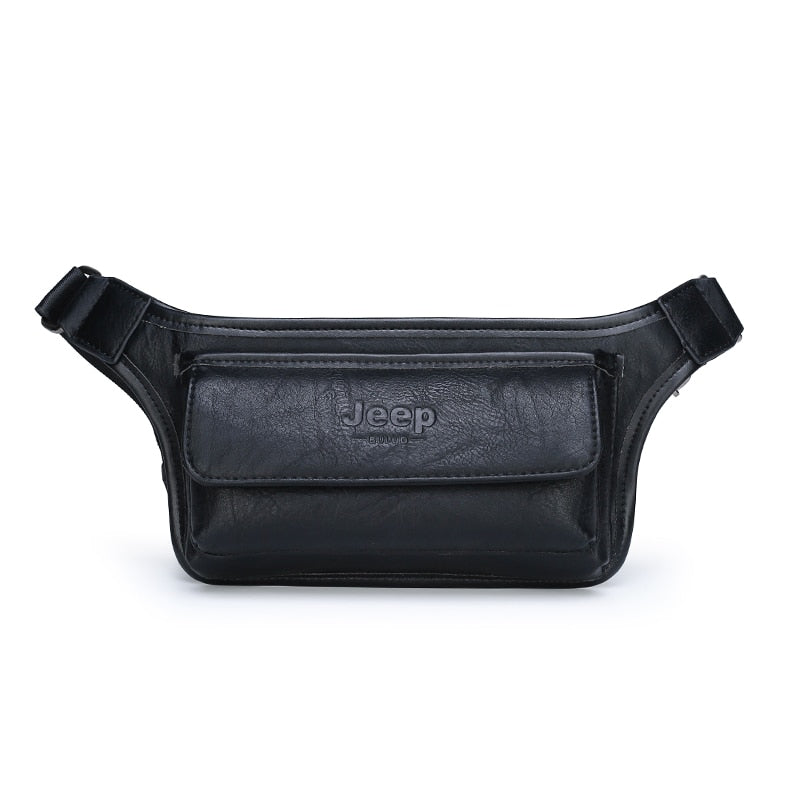 JEEPBULUO Men Waist Bag Pack Casual Functional Money Phone Belt Bag Male unisex  Sling Bag for Belt Leather Hip Bag Chest