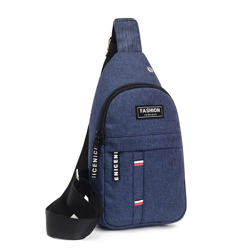 Wholesale Chest Bag 2022 New Casual Men'S Oxford Cloth Sports Messenger Bag Shoulder Usb Charging Hole Small Backpack