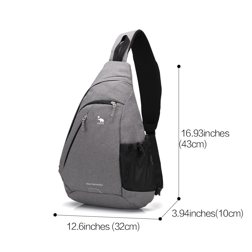 OIWAS Men Shoulder Bag Crossbody Bags Boys College Student Cycling Sports Short Trip Casual Versatile Male Fashion Sling Daypack