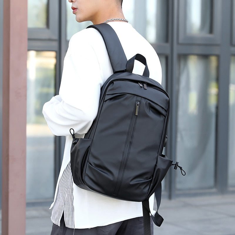 15.6-inch Laptop Backpack For Men USB Socket Outdoor Travel Backbag Youth School Bag 2022 Male Daily Work Brand Backpack Black