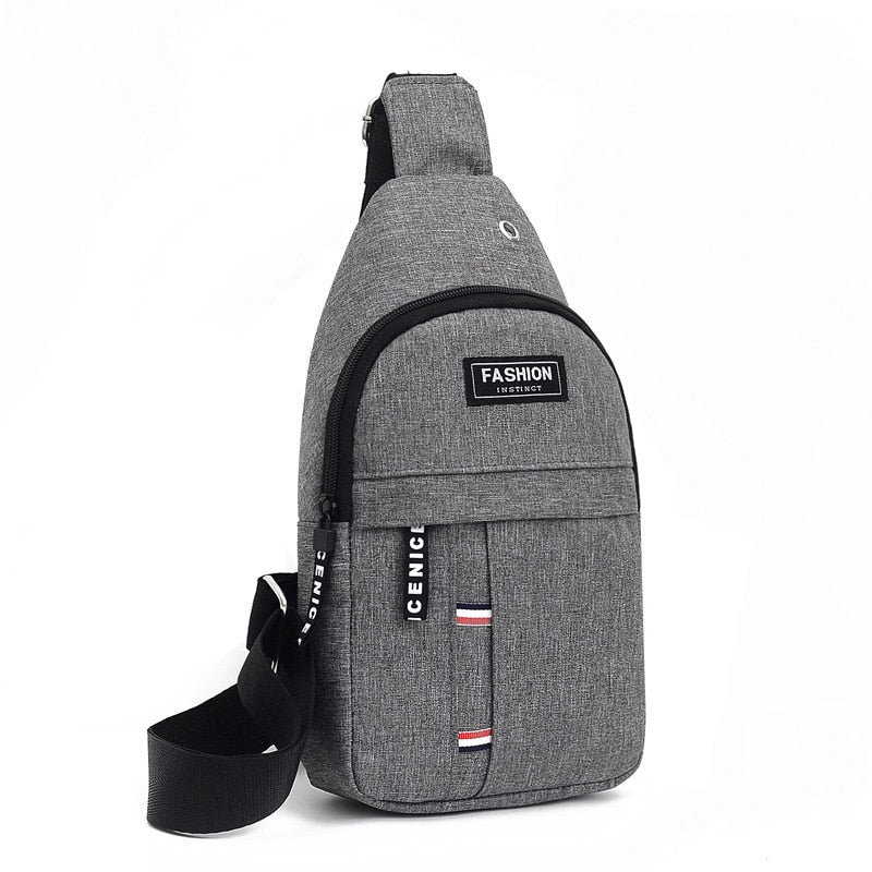 Wholesale Chest Bag 2022 New Casual Men'S Oxford Cloth Sports Messenger Bag Shoulder Usb Charging Hole Small Backpack