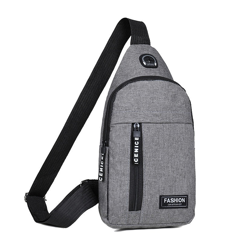 Wholesale Chest Bag 2022 New Casual Men'S Oxford Cloth Sports Messenger Bag Shoulder Usb Charging Hole Small Backpack