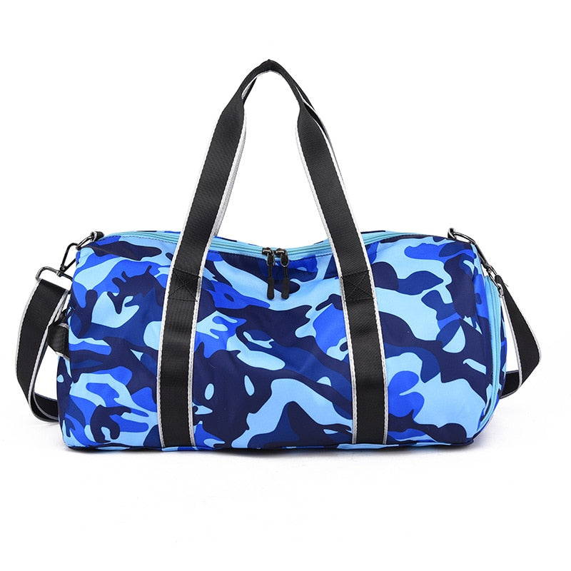 Separate Dry And Wet Gym Bag Shoe Warehouse Sports Bag Short-distance Travel Bag Female And Male Camouflage Oxford Cloth Large-c