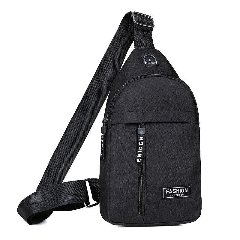 Wholesale Chest Bag 2022 New Casual Men'S Oxford Cloth Sports Messenger Bag Shoulder Usb Charging Hole Small Backpack