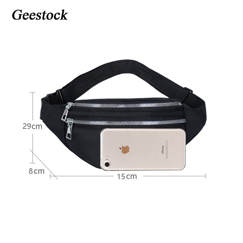 Geestock Waist Pack Bags for Women Nylon Fanny Packs Casual Women's Chest Bags Man Belt Pouch Travel Hip Bag Sport Purses Pocket