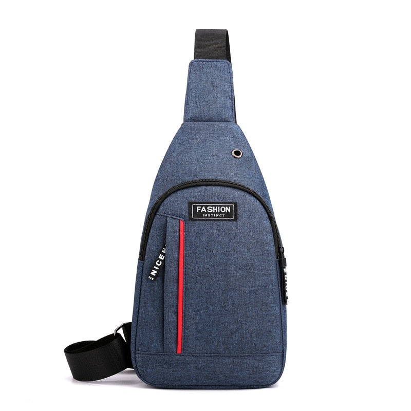 Wholesale Chest Bag 2022 New Casual Men'S Oxford Cloth Sports Messenger Bag Shoulder Usb Charging Hole Small Backpack