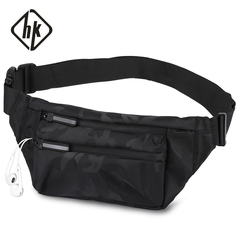 HcanKcan Waterproof Men's Waist Bag Casual Chest Pack Fashion Crossbody Bags For Men Multifunctional Shoulder Bag Man Belt Pouch