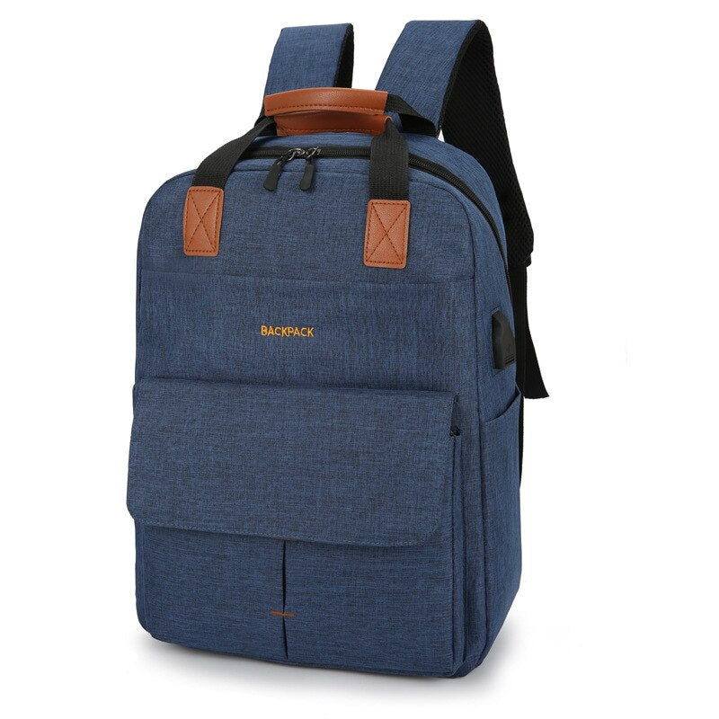 New Casual Nylon Men Backpack USB Charging Business Travel Backpack Men Large Capacity Laptop Backpack Men Concise School Bag