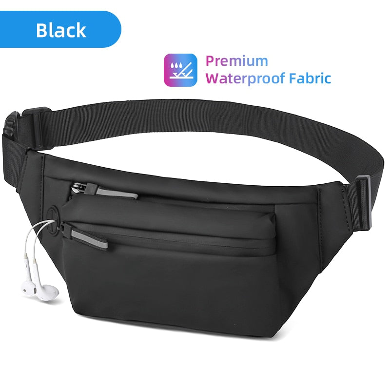 HcanKcan Waterproof Men's Waist Bag Casual Chest Pack Fashion Crossbody Bags For Men Multifunctional Shoulder Bag Man Belt Pouch