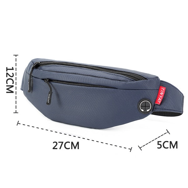 TINYA Canvas Men Fanny Pack waterproof Outdoor Sports Banana Waist pack male Black Chest Pack Teenager Crossbody Phone Pouch Bag