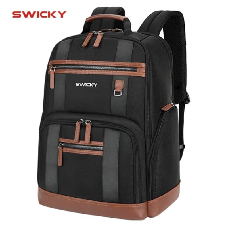 SWICKY male Multifunction British retro personality fashion business casual travel waterproof 15.6 inch Laptop men backpack