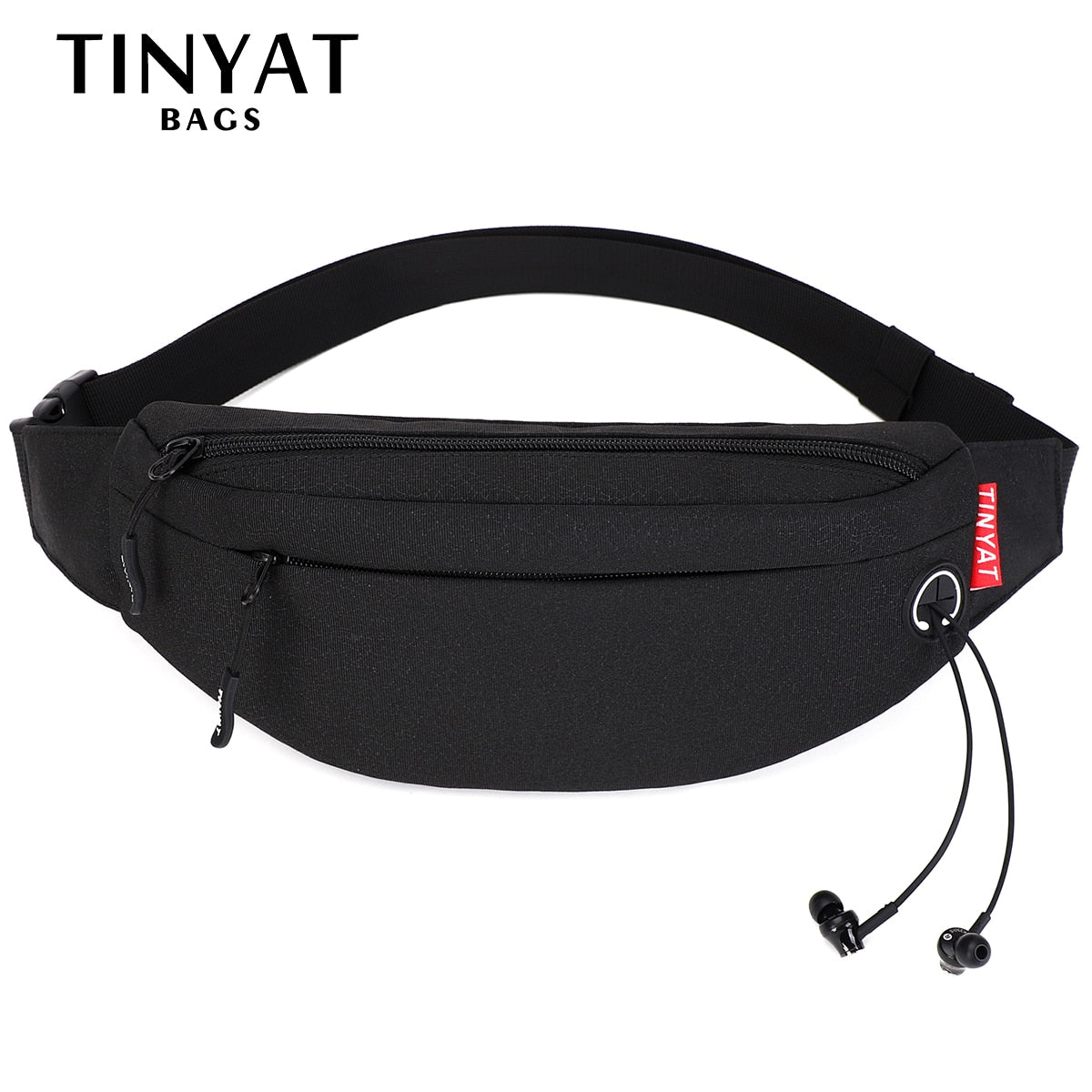 TINYA Canvas Men Fanny Pack waterproof Outdoor Sports Banana Waist pack male Black Chest Pack Teenager Crossbody Phone Pouch Bag